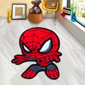 Spiderman-tapijt, cartoontapijt, jongenskamertapijt, kindertapijten, cadeau voor hem, cadeau voor hem, tapijt met spiderman-patroon, spider-man, spiderman-tapijt, op maat gemaakt tapijt