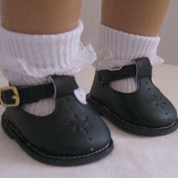 Shoes-Made to fit BITTY BABY and Bitty Twins DOLLS, Black T Strap Shoes Fit Bitty Baby and Bitty Twins Dolls