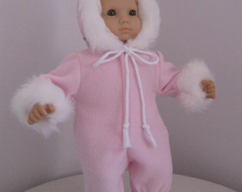 Doll Clothes-Made to Fit BITTY BABY and BITTY Twins Dolls,  Pink Polar Fleece Snowsuit Fits Bitty Baby and Bitty Twins Dolls