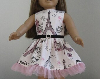 Doll Clothes Made For AMERICAN GIRL DOLLS  Paris Dress and Belt Fits American Girl Dolls  Fit American Girl Dolls