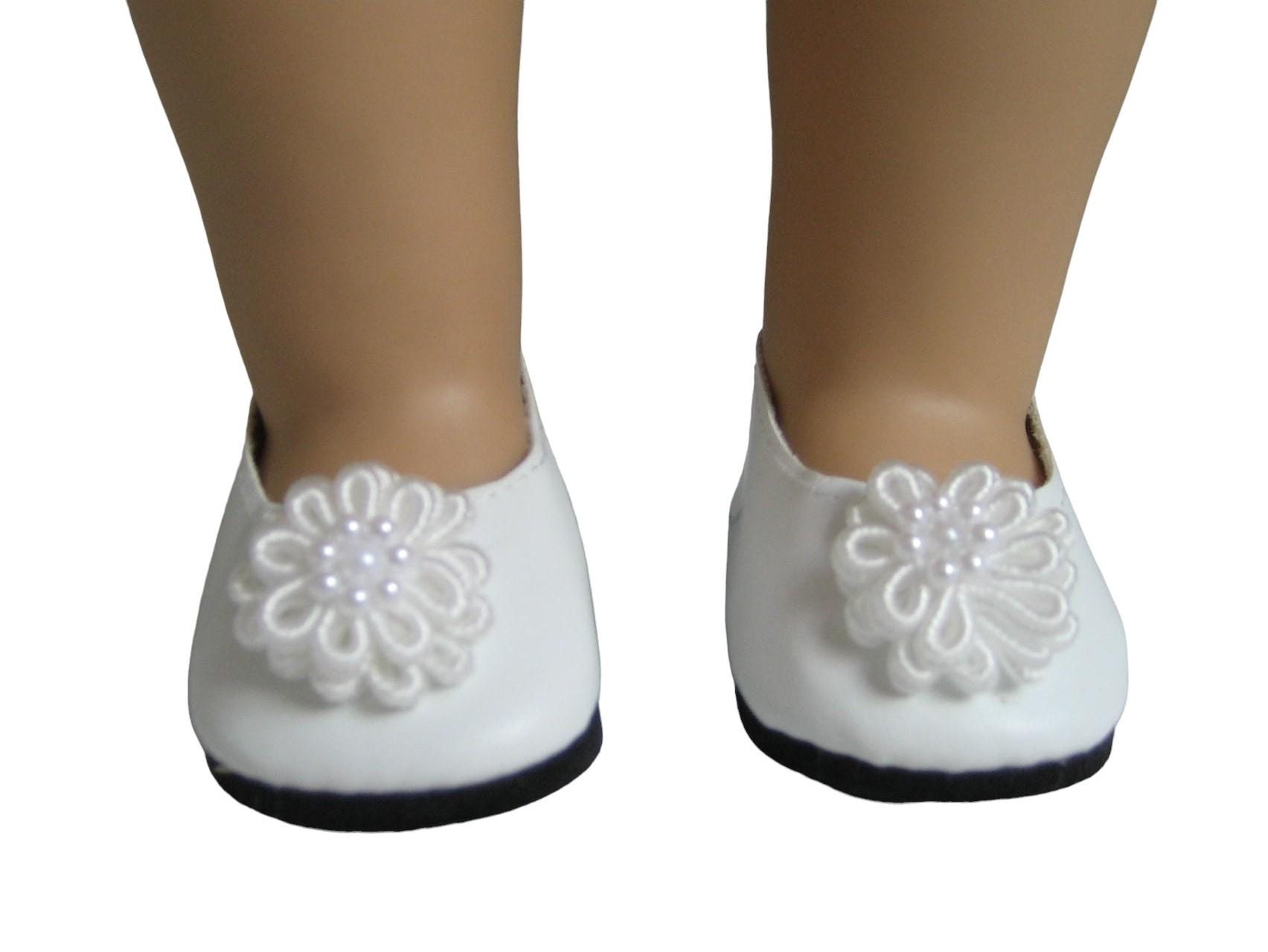 Mini Chaussures Noires En Toile Pour Poupées 15-17cm - Accessoire De Remplacement, Décoration