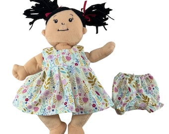 Doll Clothes Made to fit Baby Stella Doll, Wildflower Print Dress  Bloomers fit Stella Doll