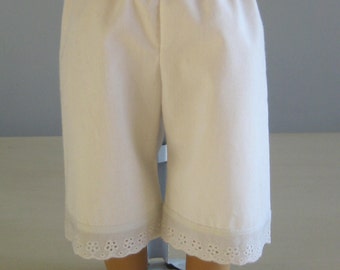 Doll Clothes Made to fit 18" American Dolls, Colonial White Pantaloons with Lace Trim Made to Fit 18" AMERICAN  DOLLS