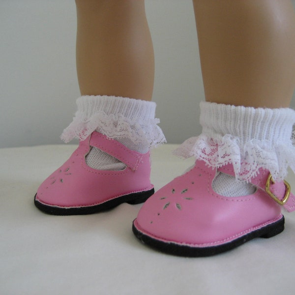 Shoes-Made to fit BITTY BABY and Bitty Twins DOLLS, Pink T Strap Shoes Fit Bitty Baby and Bitty Twins Dolls