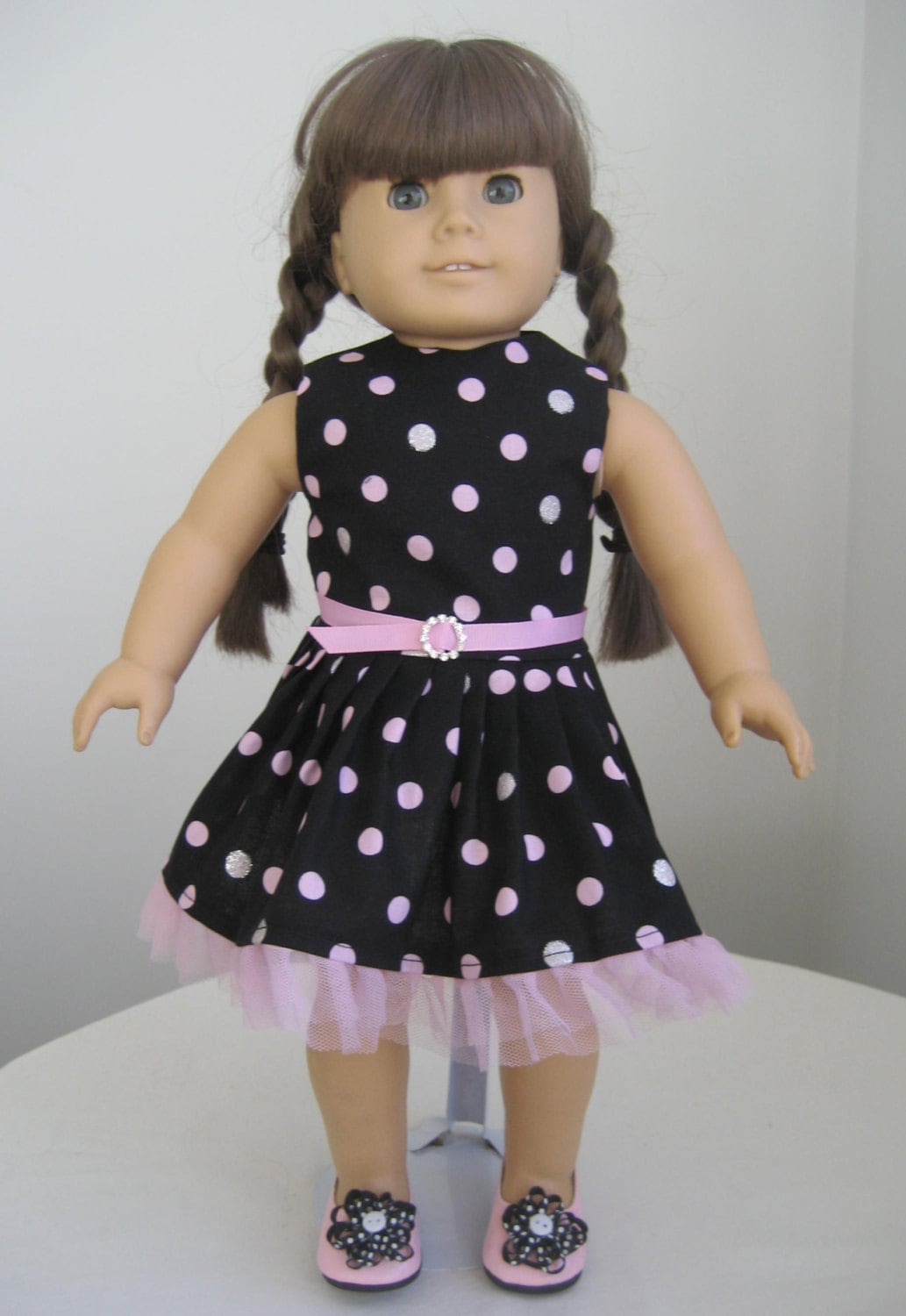 Doll Clothes Made 2 Fit American Girl 18/" in Dress Shamrock Green Sparkles