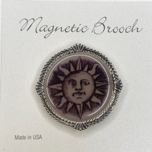 Magnetic Brooch Clip Clasp Pin Metal Acrylic Purple Sun Accessory Scarves Shawl