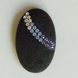 Magnetische Broche Clip Gesp Pin Zwart Lava Rock Ovaal Wit Blauw Roze Swarovski Accessoire Sjaals Sjaal