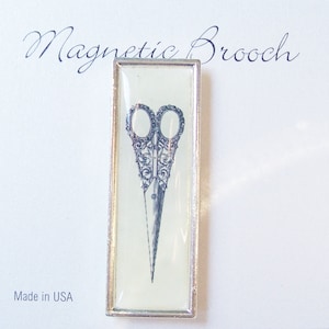 Magnetic Brooch Clip Clasp Pin Vintage Scissor Design Metal Accessory Scarves Shawl