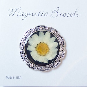 Magnetic Brooch Clip Clasp Pin Metal Acrylic Coated Pressed Flower Accessory Scarves Shawl