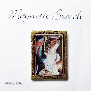 Magnetic Brooch Clip Clasp Pin Vintage Angel Design Metal Accessory Scarves Shawl