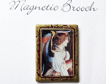 Magnetic Brooch Clip Clasp Pin Vintage Angel Design Metal Accessory Scarves Shawl