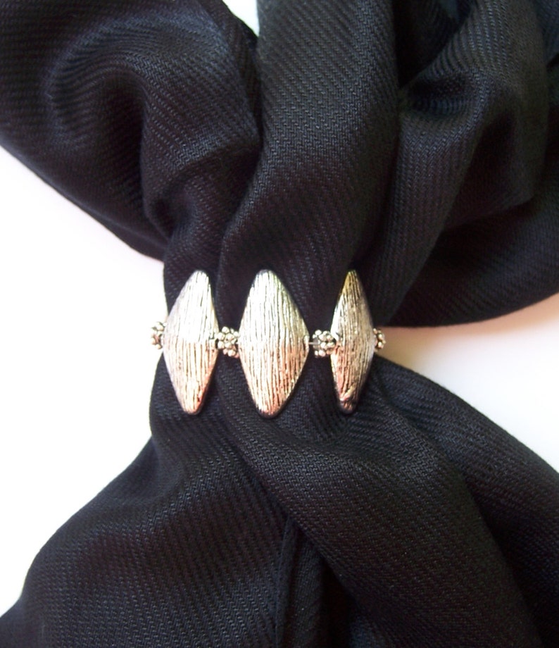 Scarf Jewelryscarf Claspclip Holder Clasp Silver Etsy