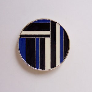 Magnetische Broche Clip Sluiting Pin Metal Zwart Blauw Wit Geometrisch Rond Ontwerp Accessoire Sjaals Sjaal
