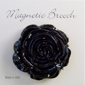Magnet Magnetic Brooch Clip Clasp Pin Black Flower Metal Accessory Scarves Shawl