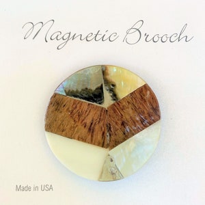 Magnet Magnetic Brooch Clip Clasp Pin Round Multi Laminated Shell Accessory Scarves Shawl