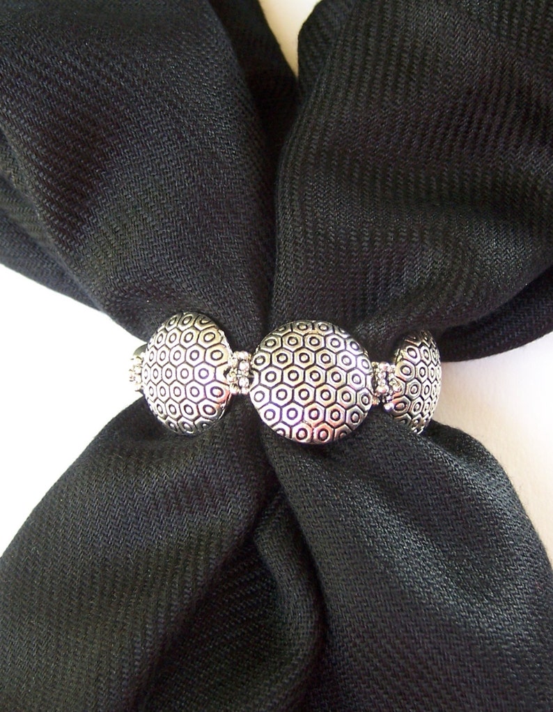 Scarf Clasp Clip Holder Clasp Silver Tone Etsy