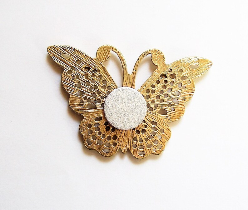 Brooch Clip Clasp Pin Crochet Style Metal Butterfly Etsy