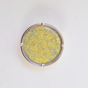 Magnetic Brooch Clip Clasp Pin Metal Acrylic Yellow Zodiac Signs Accessory Scarves Shawl