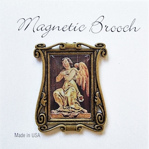 Magnetic Brooch Clip Clasp Pin Vintage Angel Design Metal Accessory Scarves Shawl