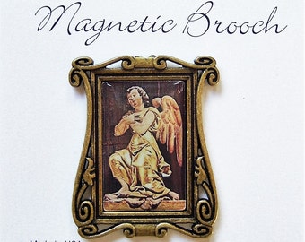 Magnetic Brooch Clip Clasp Pin Vintage Angel Design Metal Accessory Scarves Shawl