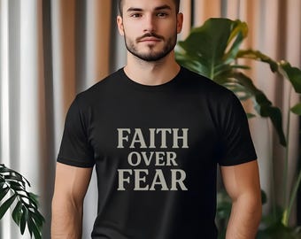 Faith Over Fear Vintage T-shirt - Christian Graphic Tee