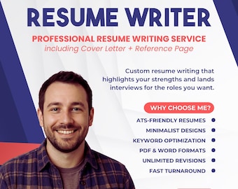 Resume Writer, Resume Writing Service, CV Writer, Resume Writing, ATS Friendly, Photo Resume, Professional Resume, Minimal Resume