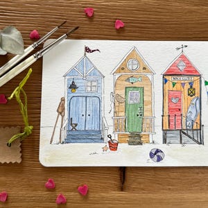 Unikat, echt, handgemalt, Aquarell, Postkarte, Lesezeichen, Geschenk, Glückwünsche  Hochzeit, Geburtstag, Genesung, Taufe, Kunst
