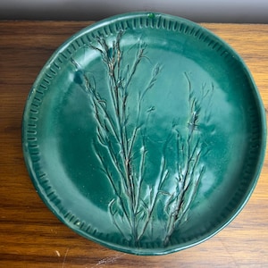 Forest Green Pottery Ring Dish: Handmade Tree Branch Design