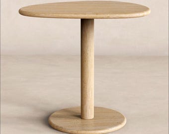 SwanEgg-stenen bijzettafel, travertin carrara of zwart marmer, sculpturale ovale bijzettafel