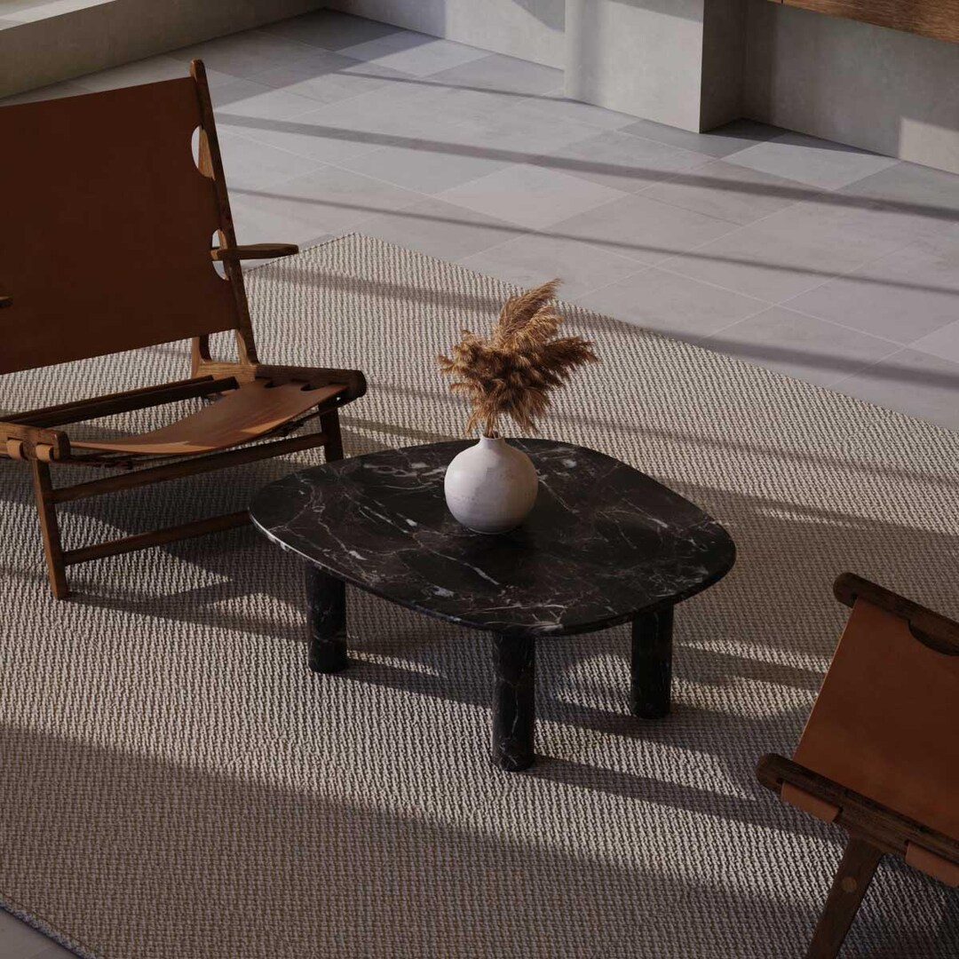 ZenPebble大理石コーヒーテーブル：モダンでラグジュアリーなセンター