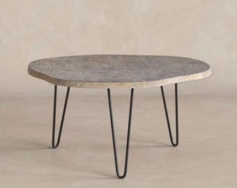 RiverStone onregelmatige salontafel, natuurlijke River Stone woonkamertafel, terrastafel binnen en buiten
