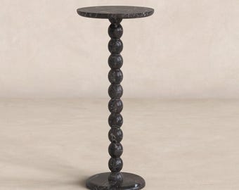 RoundBall-marmeren cocktailtafel, carratravertijn of zwart marmer, sculpturale drinktafel