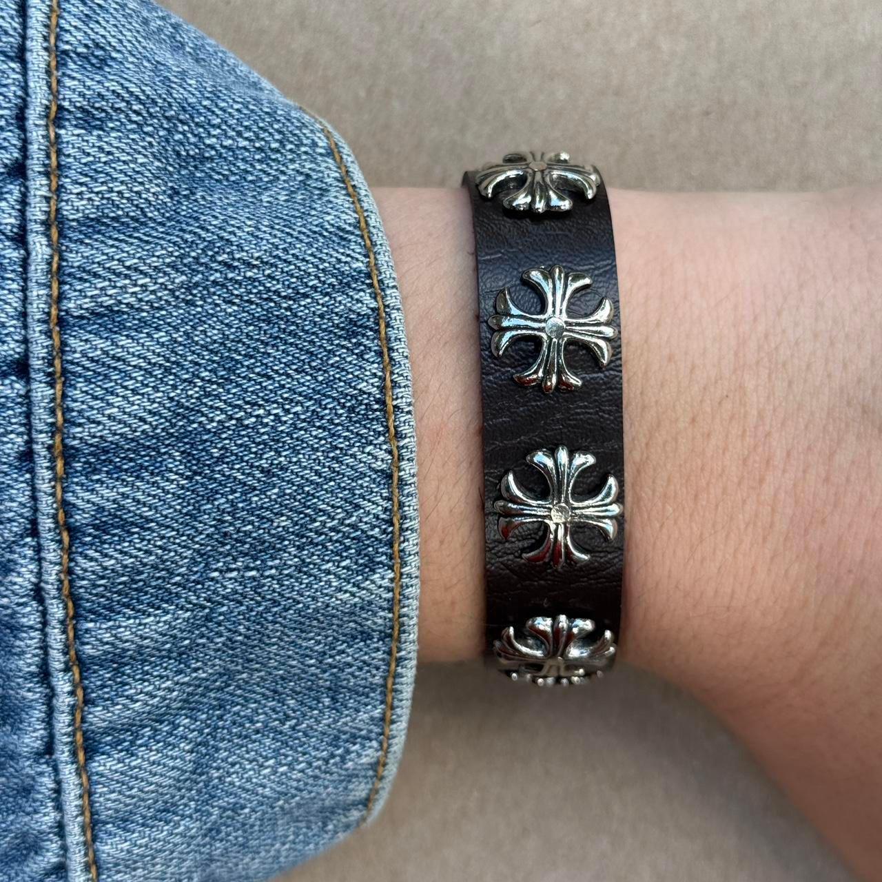 Chrome Hearts Leather Cross Bracelet - Etsy