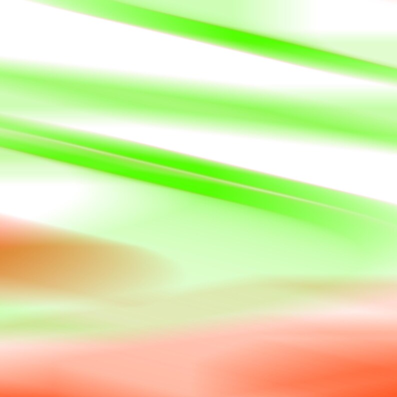 Op de afbeelding: Abstracte achtergrond met wazige lijnen in de kleuren groen, oranje en rood.