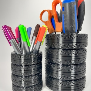 Tire Stack Pen Holder - 2 Sizes (3D Printable STL Files)