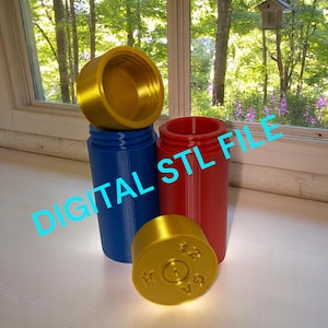 スクリュートップコンテナ STL ファイル - 12 ゲージ シェル風収納 - 3D プリント可能なオーガナイザー - 装飾 - デジタル版