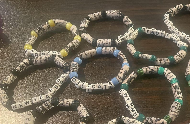 Examples of custom songs and pony beads.