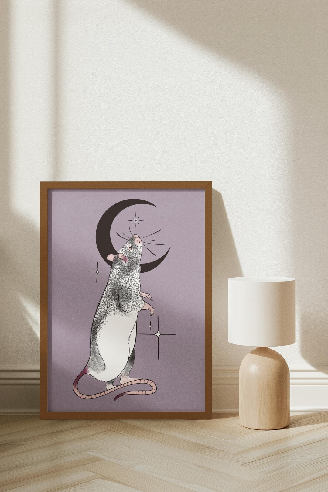 Moon Rat | Cute and Whimsical Rat Art Print | Neo-traditional Tattoo ...