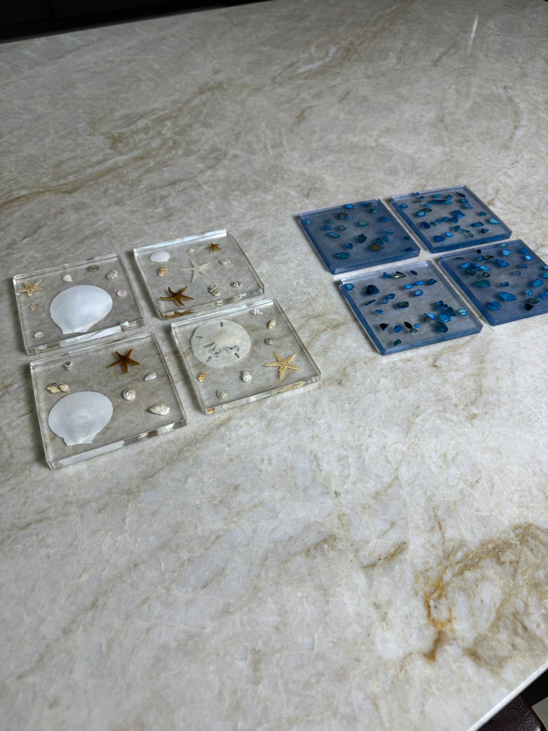 Ocean Themed Epoxy Coasters - Etsy