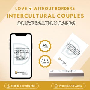Intercultural Couple Conversation Cards, Good Conversation Starters, Multicultural Relationship Questions, Date Night Cards, Couple Games