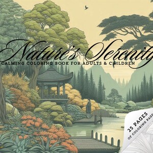Nature's Serenity: A Calming Coloring Pages for Adults & Children