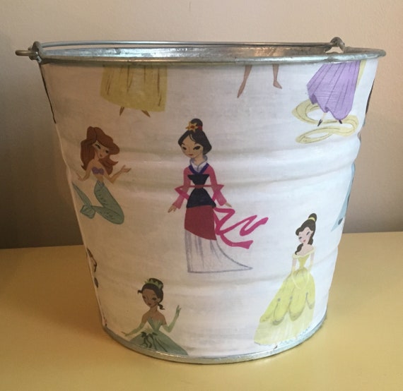 Galvanized Storage Pail With Pottery Barn Kids Disney Princess Etsy
