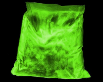 Geelgroen gloeiend lichtgevend pigment 50 gr, glow in dark, lichtgevend, harspigment, fosforescerend, epoxypigment, lange gloed,