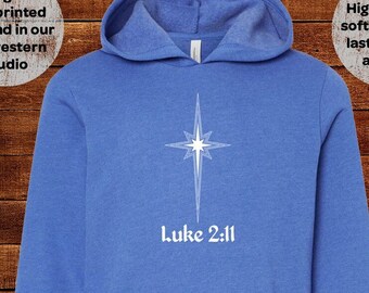 Christmas Star Luke Hooded Sweatshirt Hoodie Men Women Kid Child Teen Adult Toddler Boy Girl Dad Mom Fleece Blue Long Sleeve Gift Friendly