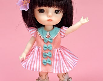 Patterns and English Instructions of Pastel Striped dress for Lati Yellow,Middie Blythe