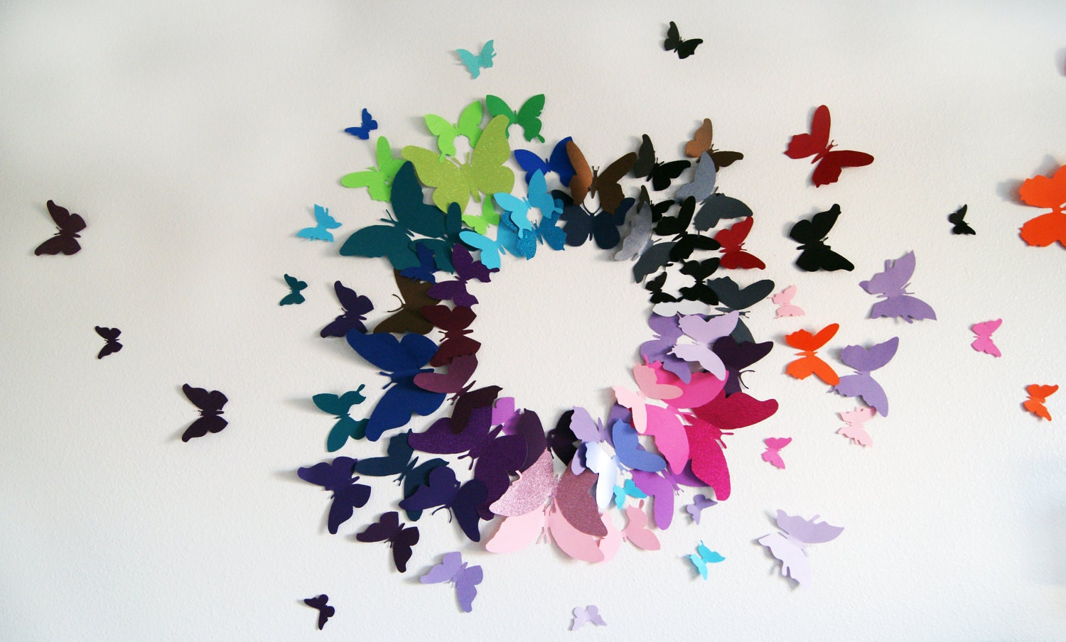 45 GLITTER 3D Butterfly Wall Art Circle Burst Etsy UK