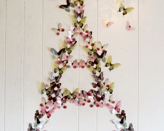 40 3D Rainbow Butterfly wall Art made with plastic
