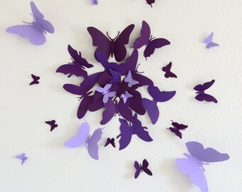 30 3D Butterfly Wall Art Circle Burst