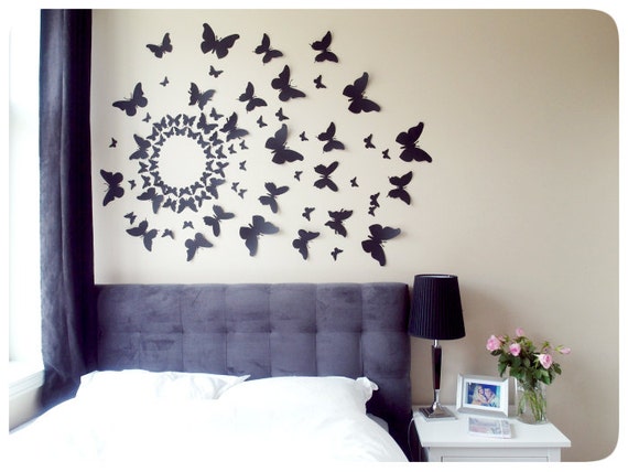 black butterfly wall art