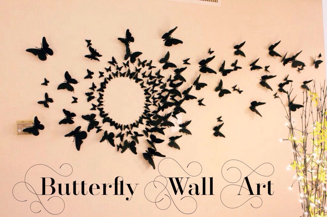 80 3D Butterfly Wall Art Circle Burst Etsy